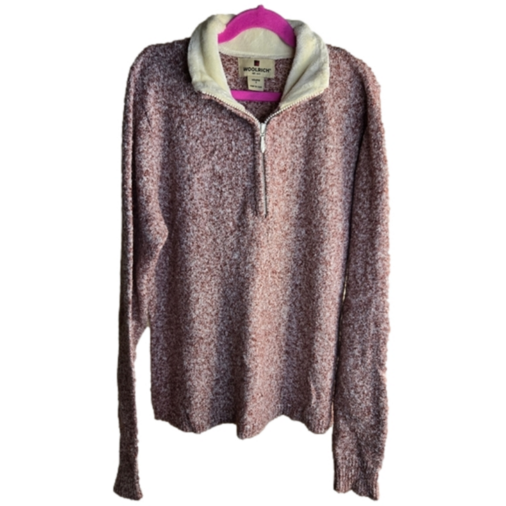 Woolrich Pullover Sweater Women's Small Black Cherry Heather 1/4 Zip